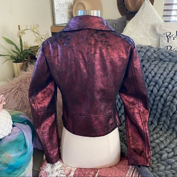 BCBGMaxAzria Foil Moto Jacket
